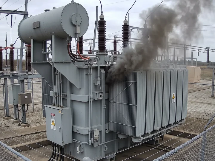 An outdoor industrial scene where smoke has been detected and flagged by the platform.