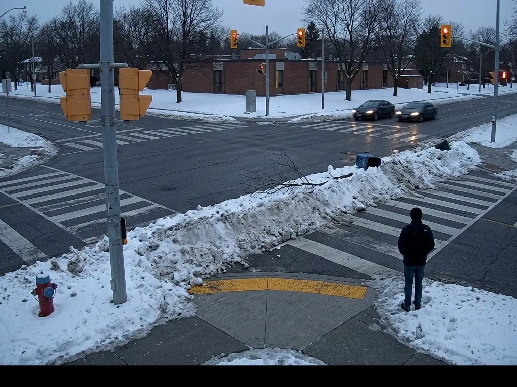 Synthetic camera illustration: Crosswalk Ramp Blocked