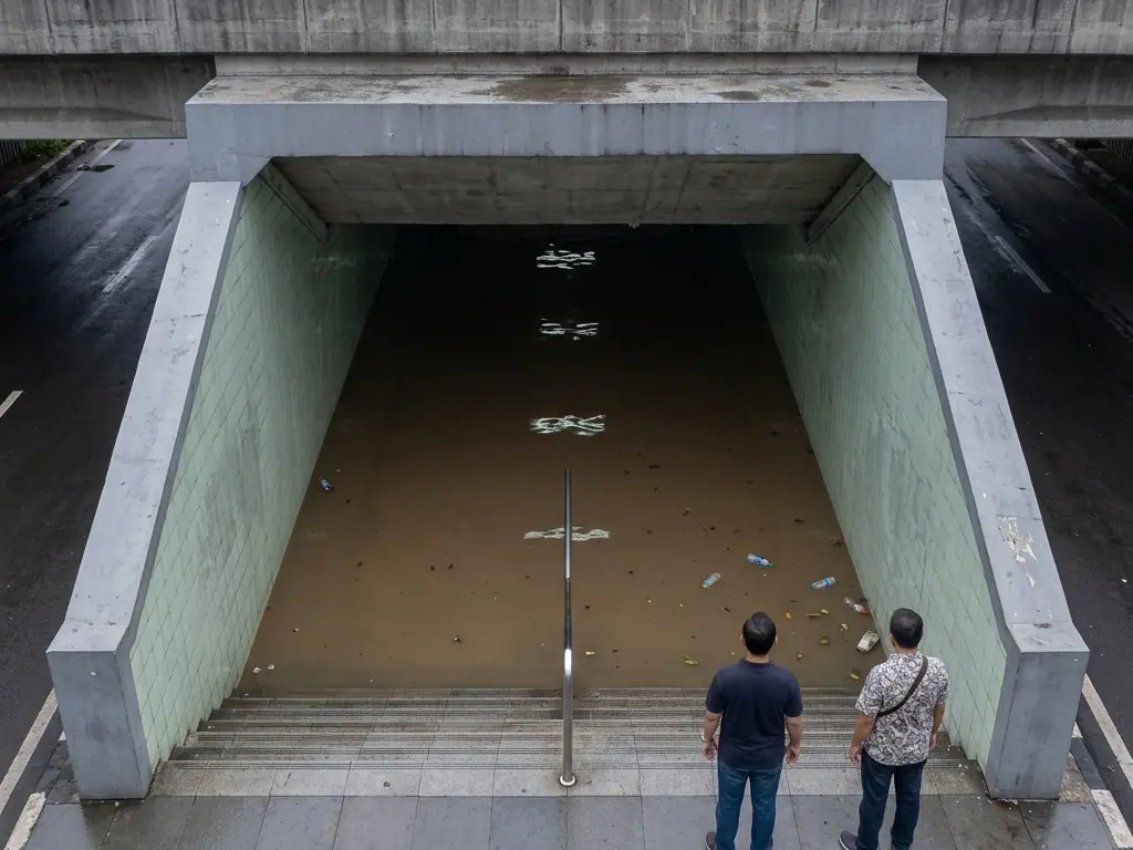 Synthetic camera illustration: Staircase into the Underpass
